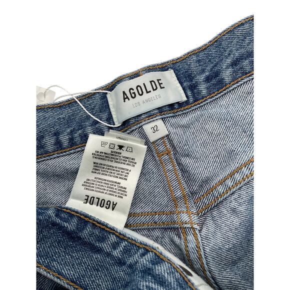 Agolde 'Parker' Blue Cotton Short Size 32 - Picture 4 of 4